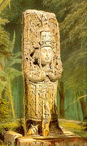 Idol at Copan, by Catherwood