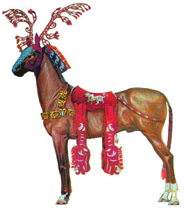Pazyryk horse-deer (Grjaznov)